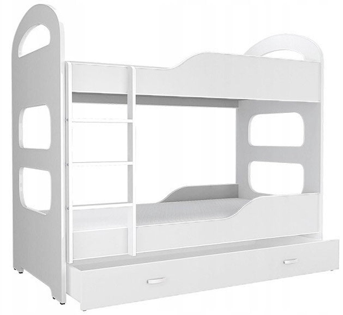 Viking Choice - Stapelbed - 190x80 cm - met 2 matrassen - wit