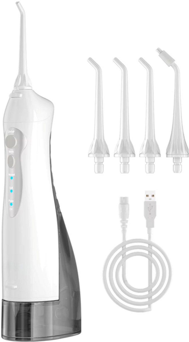 Waterflosser voor Tanden Bleken - Draadloos, 4 Jets, 3 Modi, IPX7 Waterdicht, Oplaadbare Orale Tandenreiniger met Tanden Picks - Tanden Bleken, Mondhygiëne, Water Flosser Tanden, Tanden Verzorging