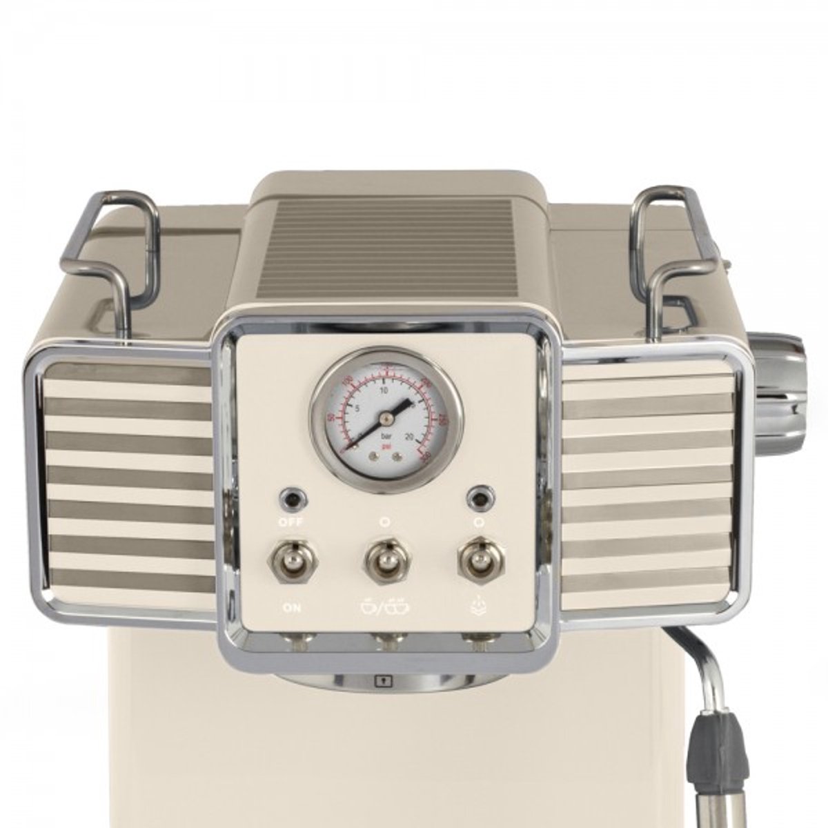 Livoo Espressomachine 15 Bar RVS Crème Retro Design - afbeelding 3