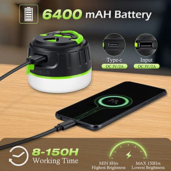 Lampe Camping Rechargeable 10000mAh 3000 Lumens - Lanterne Portable Puissante Avec Aimant