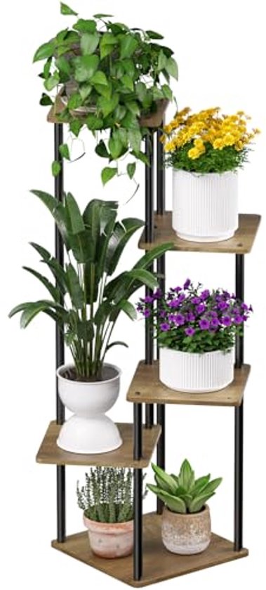 3 lagen metalen plantenstandaard, ladder bloempotten buiten, indoor plantenrek voor binnen, zware opslag organizer rek voor huis tuin terras balkon, trapstijl plantenstandaard (kleur: B, maat: 1