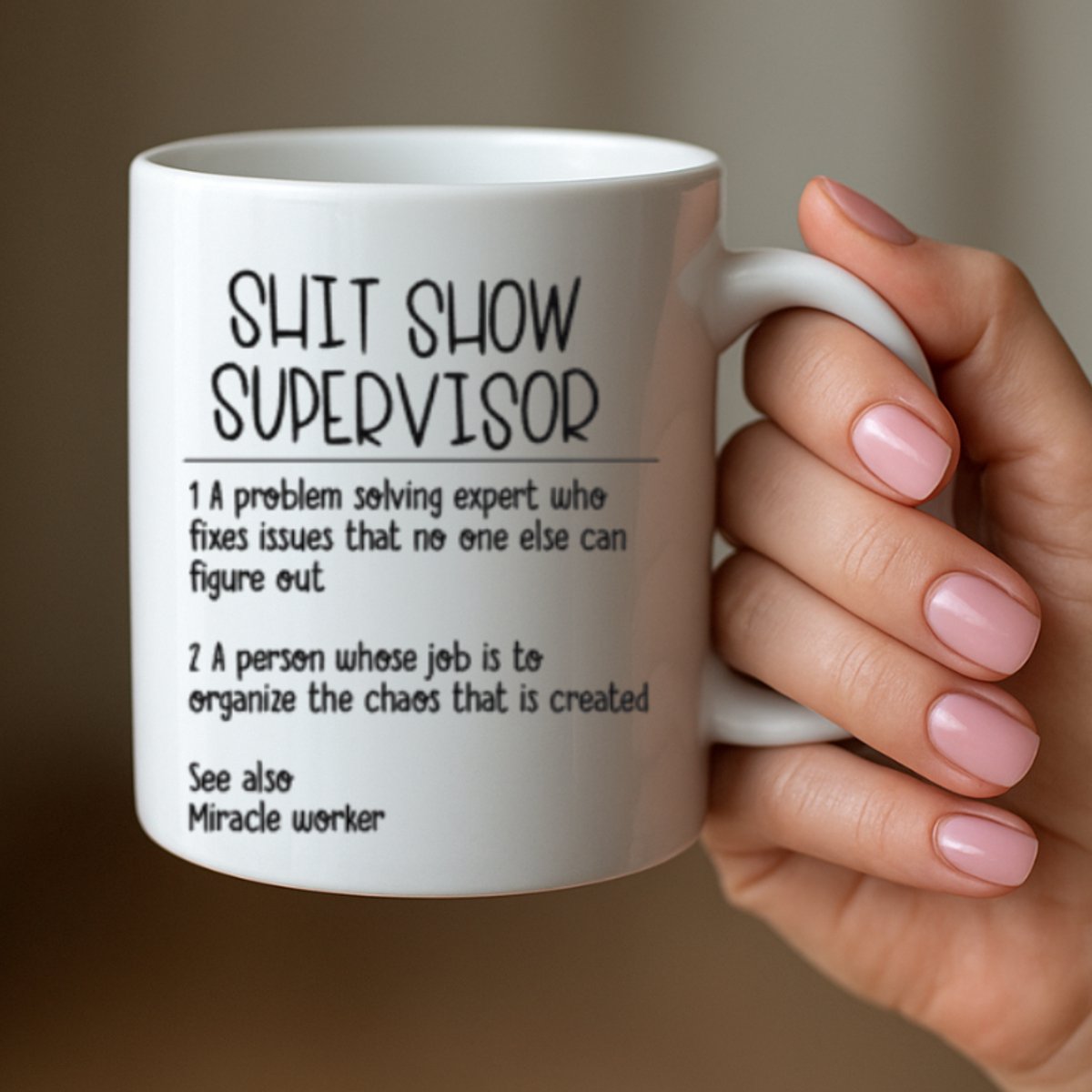 Grappige mok – Shit Show Supervisor – Humor mok voor collega of baas – Cadeau kantoor, manager of teamleider – Koffiemok met tekst