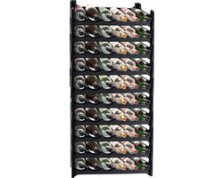 Cosy & Trendy Wijnrekken Stapelbaar Kunststof - 10 Stuks - zwart