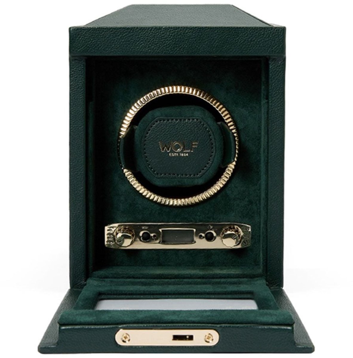 PORTAOROLOGI BRITISH RACING SINGLE WATCH WINDER 793141 WOLF 1834 GREEN