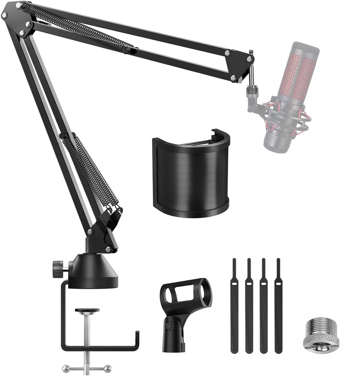 PromoHome Verstelbare Microfoonarm met Popfilter en Kabelbeheer
