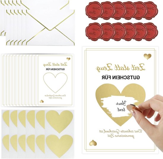 Nastami Krasetiketten, goud, 4 x 4 cm, 50 stuks, kunststof, vierkant, knutselen en scrapbooking, indoor, winnspel, krasbaar