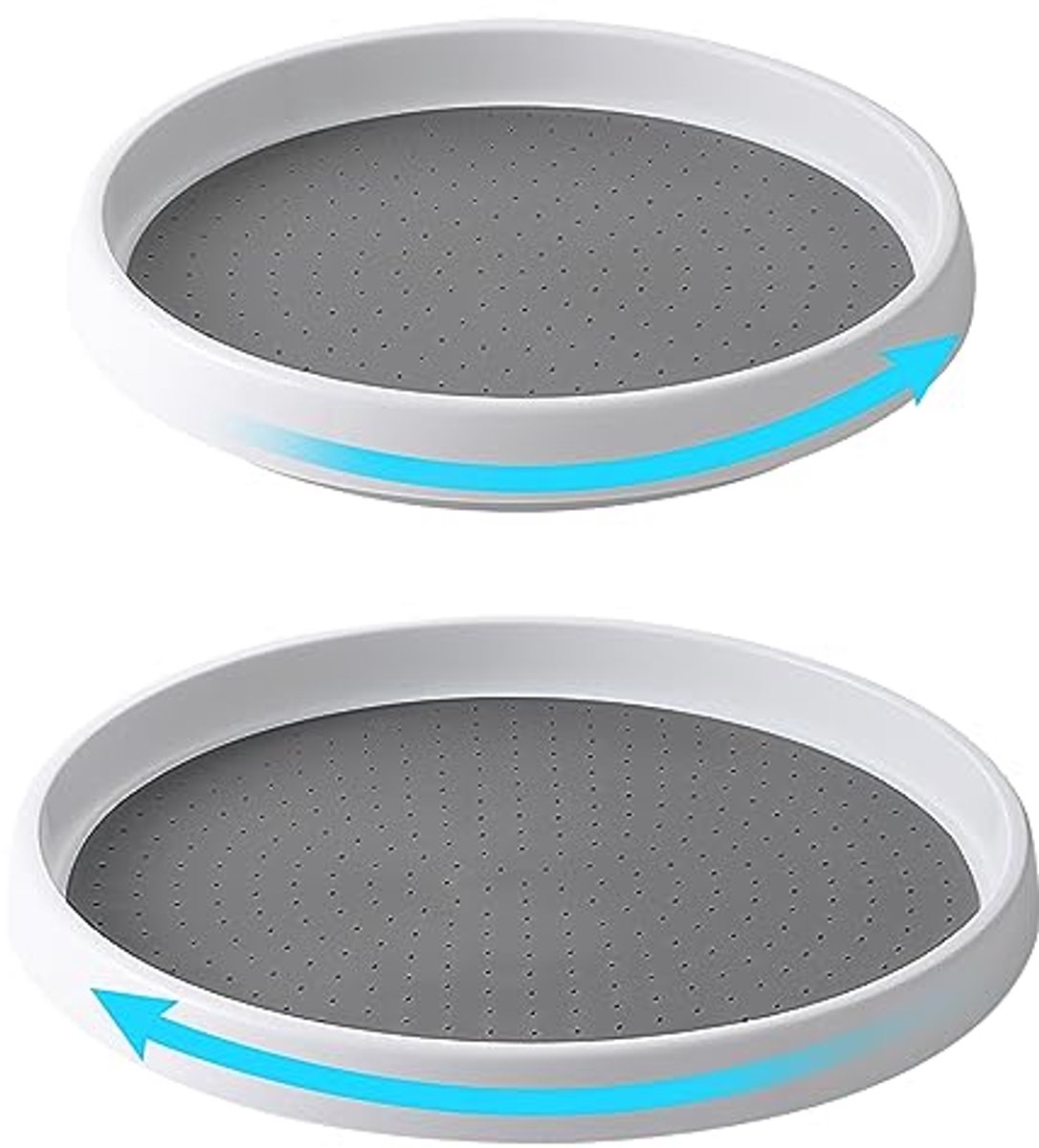 Draaiplateau Keuken Organizer, Antislip Draaibaar Kruidenrek, 2 Stuks, 25 en 30 cm