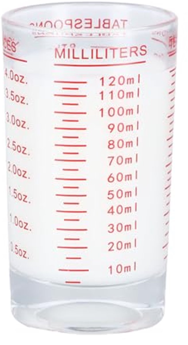 Glazen Maatbeker 120 ml - Hittebestendige Maatbeker voor Wodka, Cocktails en Koffie