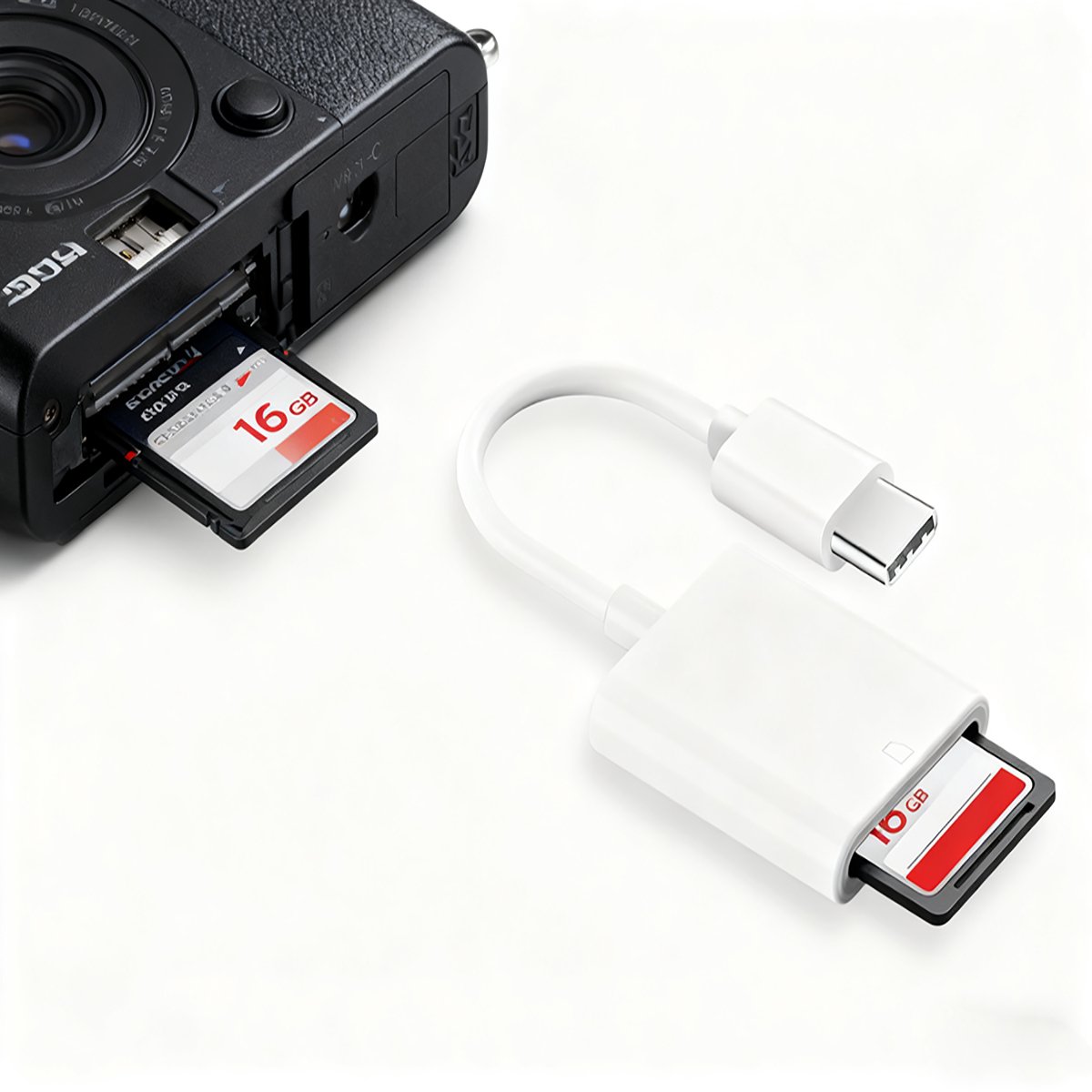 USB-C SD Kaartlezer Voor Snel Gegevensoverdracht – 5 Gbps Snelheid – Plug & Play Gebruik – Breed Compatibel Met Apparaten – Compact Ontwerp – 1 Stuk
