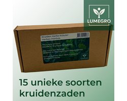 Lumegro kruidenset met 15 zorgvuldig geselecteerde soorten kruidenzaden.