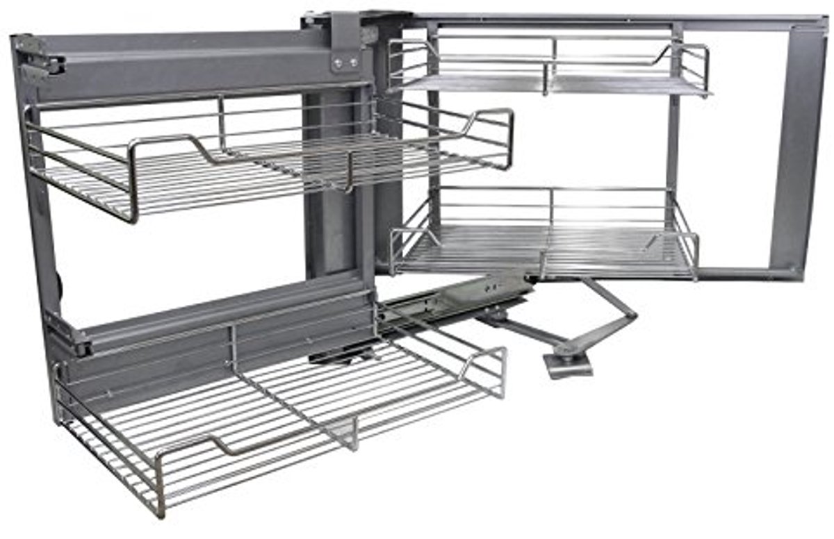 Hoek Baskets voor Keukenopslag - Uittrekbare RVS Baskets voor Blinde Hoekkasten