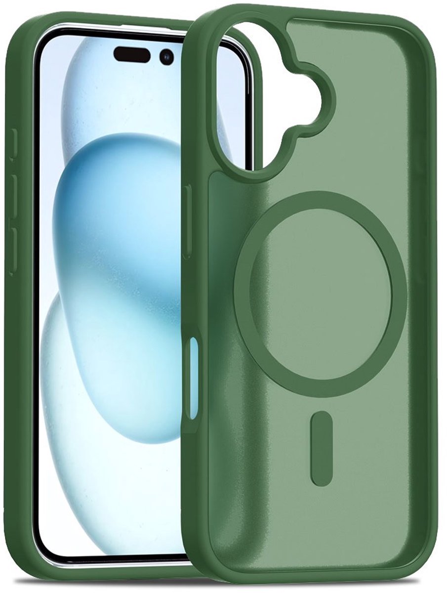 Solidenz Hoesje - Geschikt voor iPhone 16 - FrostMag Backcover geschikt voor MagSafe - Groen