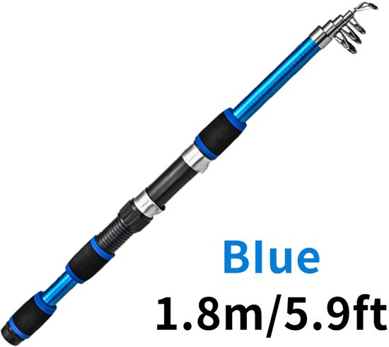 Hengel - Telescopische hengel - 1,8 m - Draagbare werphengel - Hengel voor lange afstanden - Hengel voor harde zeevissen - Werphengel - Gereedschap voor zeevissen - Duurzaam - Geschikt voor beginnende en enthousiaste vissers - Visgerei cadeaus van Merkloos — afbeelding 5