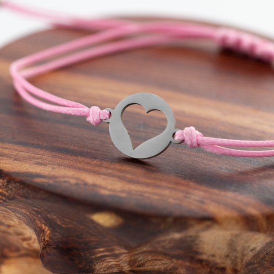 Bracelets d'amitié pour 2 avec Hartjes - Mère et fille - Bracelets roses - Bracelet BFF sur carte cadeau - Pax Amare