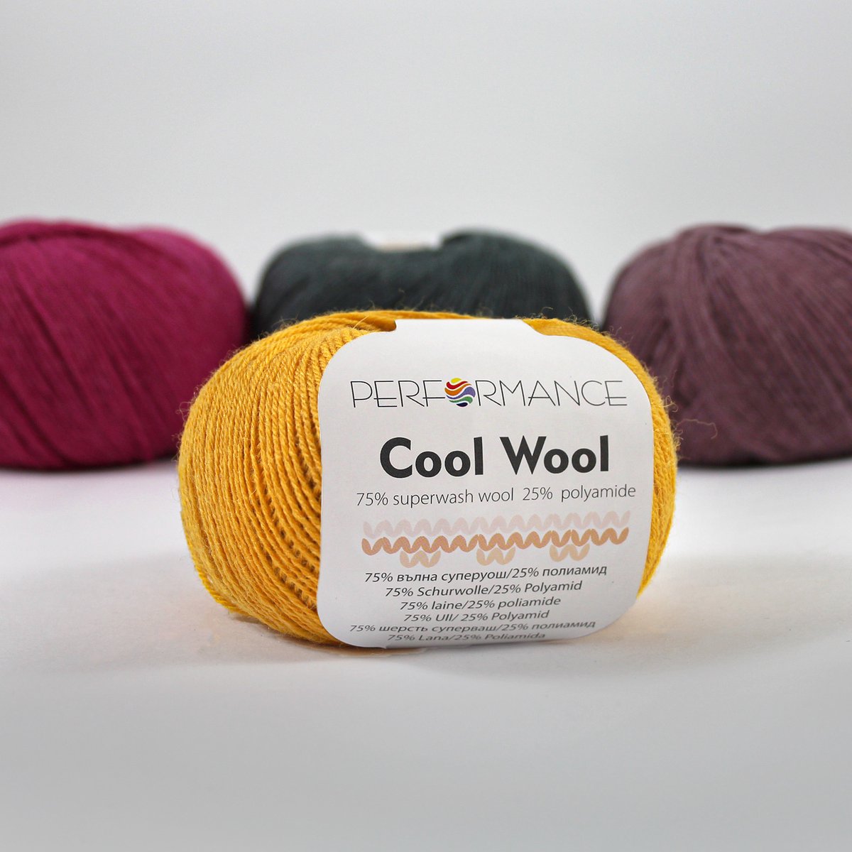 Cool Wool - oker (190) - wol en polyamide haakgaren - breigaren - 5 bollen van 50 gram - pendikte 2 - 3 mm.