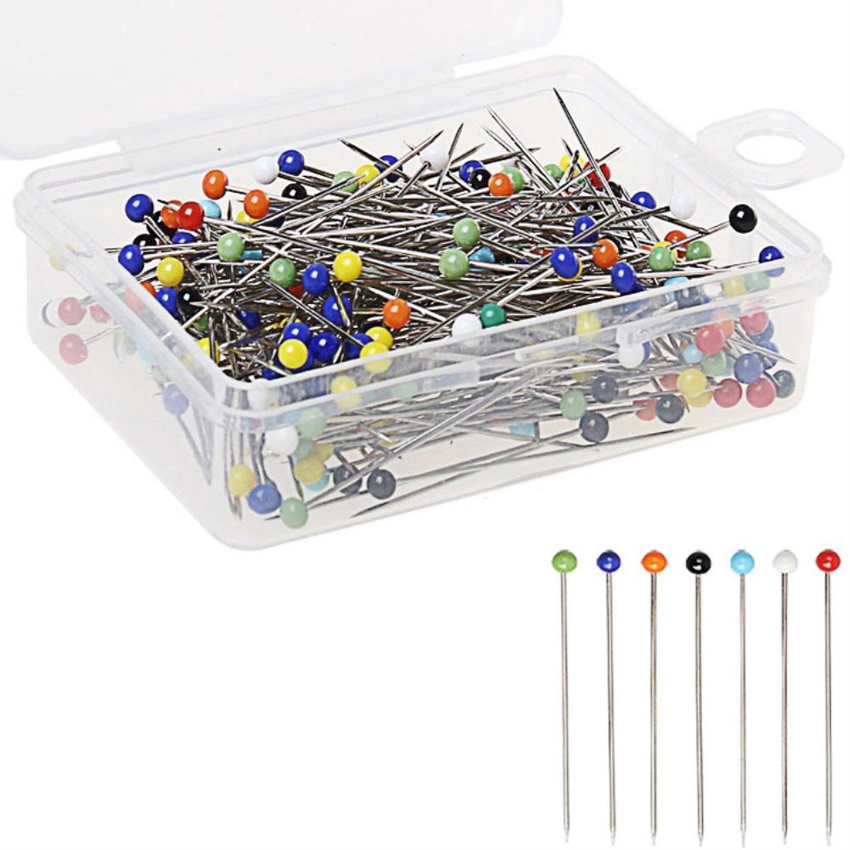 100x Glaskopspelden 32mm – Naaien & Handwerken – 7 Kleuren Kopspelden met Doosje – Voor DIY, Quilt & Decoratie