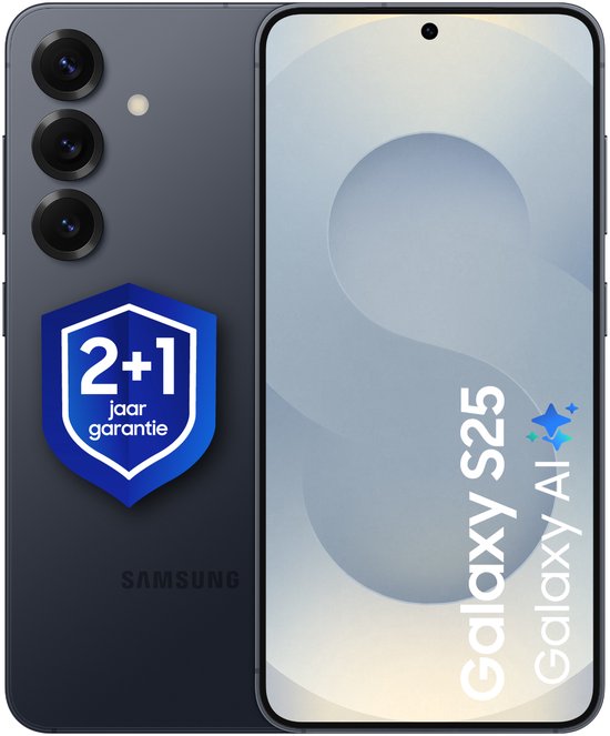 Samsung Galaxy S25 5G smartphone 256GB zwart, krachtige Snapdragon 8 Elite, AI camera, 6.2″ display, extra garantie