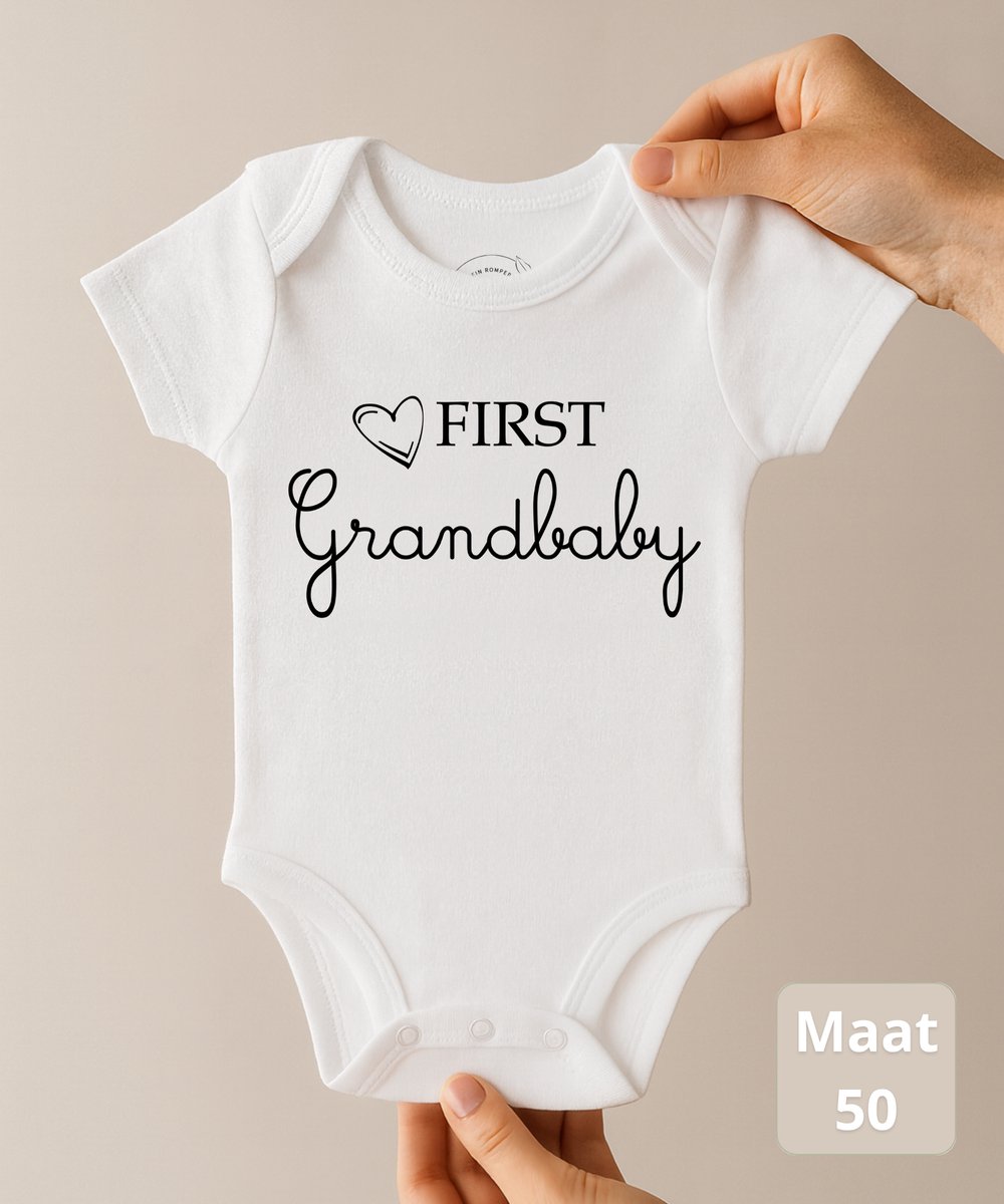 Ohana Advent® First Grandbaby – Baby Romper met tekst – Newborn Maat 50 – 0-1 Maand – Jullie Worden Opa en Oma – Verrassing & Kraamcadeau – 100% Katoen – 260gsm Premium katoen