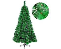 NAIZY Kunstkerstboom PVC 180cm Dennenboom Kerstboom met standaard Nepkerstbomen Kerstdecoratie, dennennaalden met sneeuweffect