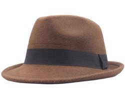 Hoeden - elegante jazzhoed - warme Bucket Hat - Fedora hoed - jazzpet - Zonnehoed - Accessoires - Hoofddeksels - Hoeden - Hoed - Festival - Cadeaus - Unisex - voor bruiloft /feest /strand /zwembad /park /camping /picknicken /wandelen - Bruin