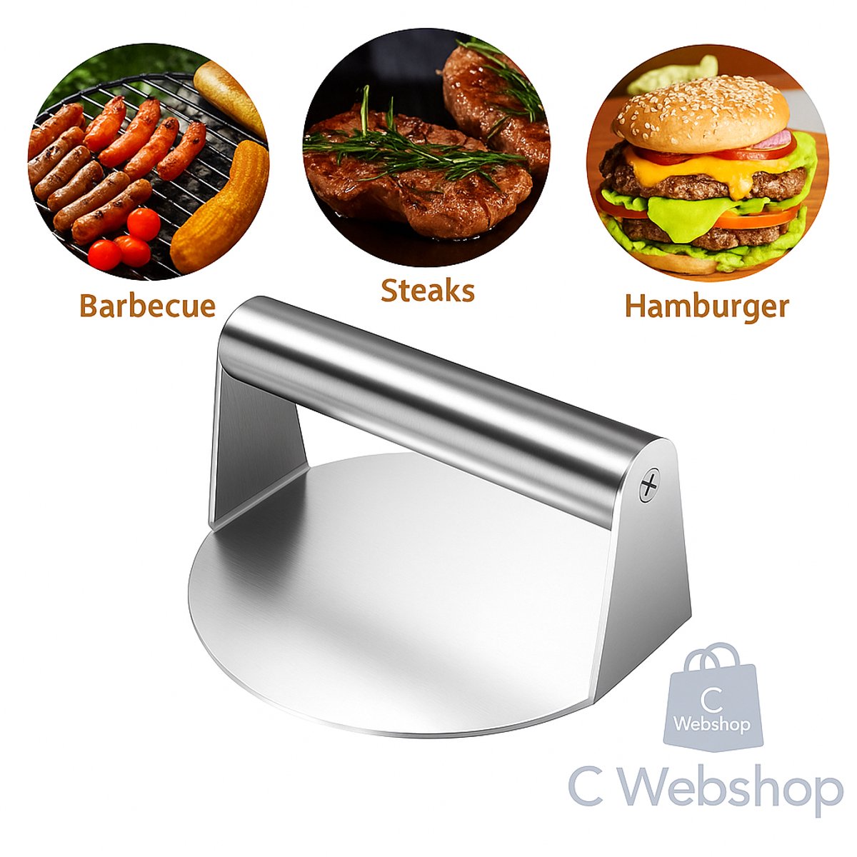 Smash burger pers - BBQ en Keuken - RVS - Grill
