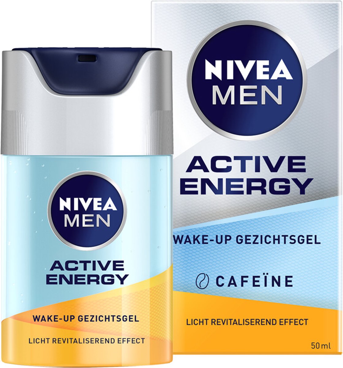 NIVEA Men Wake-up Gezichtsgel Active Energy - 3 x 50 ml - Voordeelverpakking