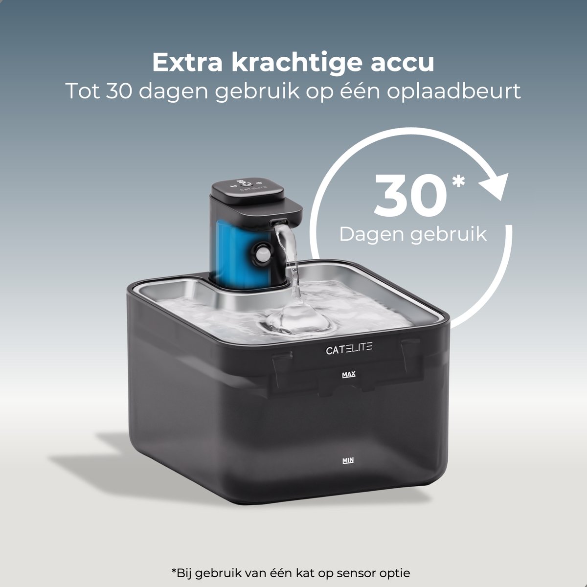 CatElite® - Draadloze Drinkfontein Kat RVS | Wave - Waterdispenser met Sensor & Accu - Incl. 2 Filters - 2.5L Waterfontein Kat - Kattenfontein - Fluisterstil - Zwart - Upgraded Version thumbnail 7