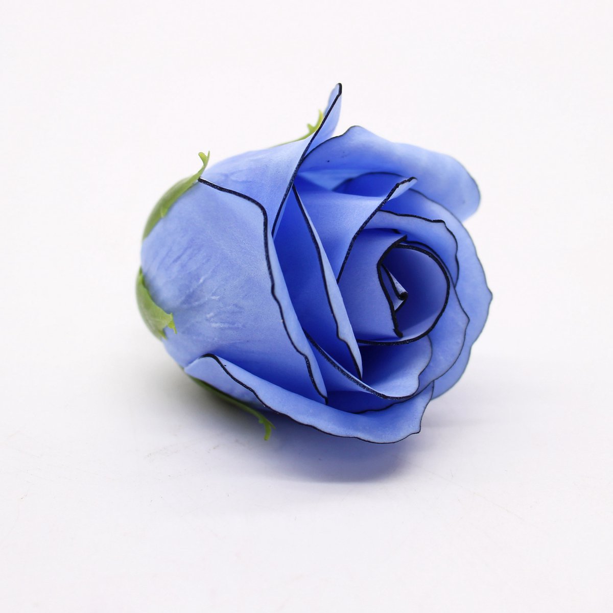 Zeepbloemen boeket - Med Rose - ambachtelijk - Blauw Met Zwarte Rand - boeket van 3 stuks - moederdag tip