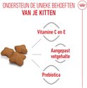 Drie bruine, stervormige brokken. Tekst: Vitamine C en E, Aangepast vetgehalte, Prebiotica.