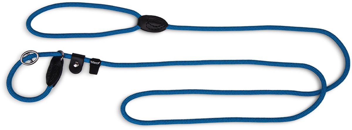 vadigran scool leash - dit is een schoollijn geen wurglijn - voor zeer kleine hondjes Small - 6 mm x 170 cm - blauw die al kunnen wandelen