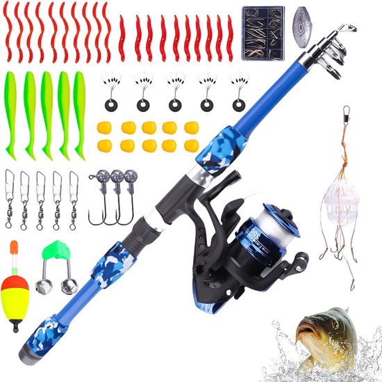 Carbon Telescopische Vishengel met 11BB Metalen Spinning Reel en Draagtas Lure Line Combos Vishengels Molens Set kopen vanaf een prijs van 44