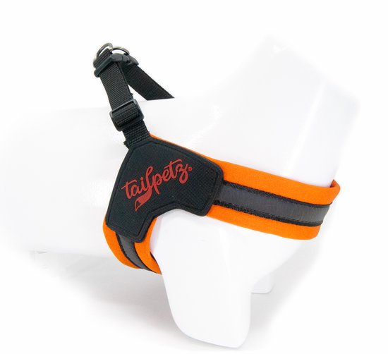 Bobby Rando Walk Hondenharnas, middelgroot, klein, van nylon, veilig, comfortabel, reflecterend, verstelbaar, oranje, L - 46-70 x 2,5 cm