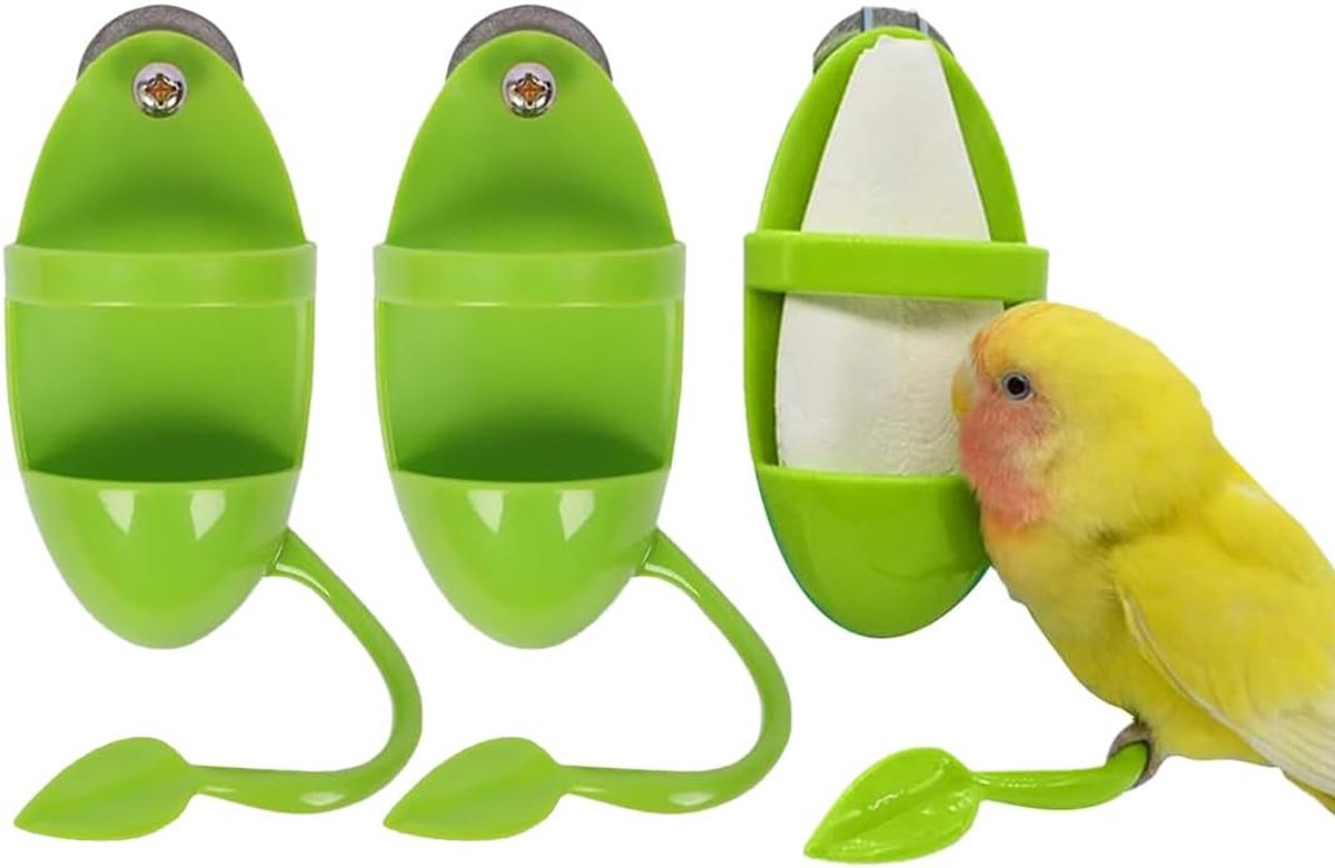 3-delig sepia-rek, voederhuisje met standaard, vogelkooi-accessoires, hangend vogelspeelgoed met standaard