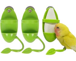 3-delig sepia-rek, voederhuisje met standaard, vogelkooi-accessoires, hangend vogelspeelgoed met standaard