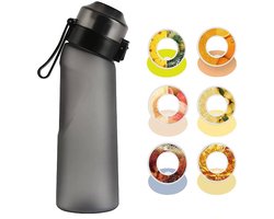 Geurwater Drinkfles - Geur Air Waterfles - Fles - Zwart - Inclusief 6 Pods - 650 ml - Tritan - BPA-vrij - Up Starterskit - Ananas - Citroen - Cola - Energiedrank - Perzik - Sinaasappel