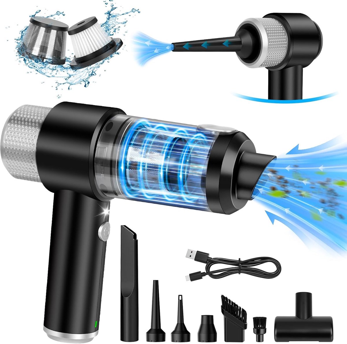Lexium Kruimeldief snoerloos – Kruimeldief met steel – Nat&Droog – Handstofzuiger – Extreme zuigkracht – Kruimeldief snoerloos – Kruimelzuiger – Jouw ultieme schoonmaakpartner – Kruimelzuiger – Autostofzuiger – Handstofzuiger - Draadloos