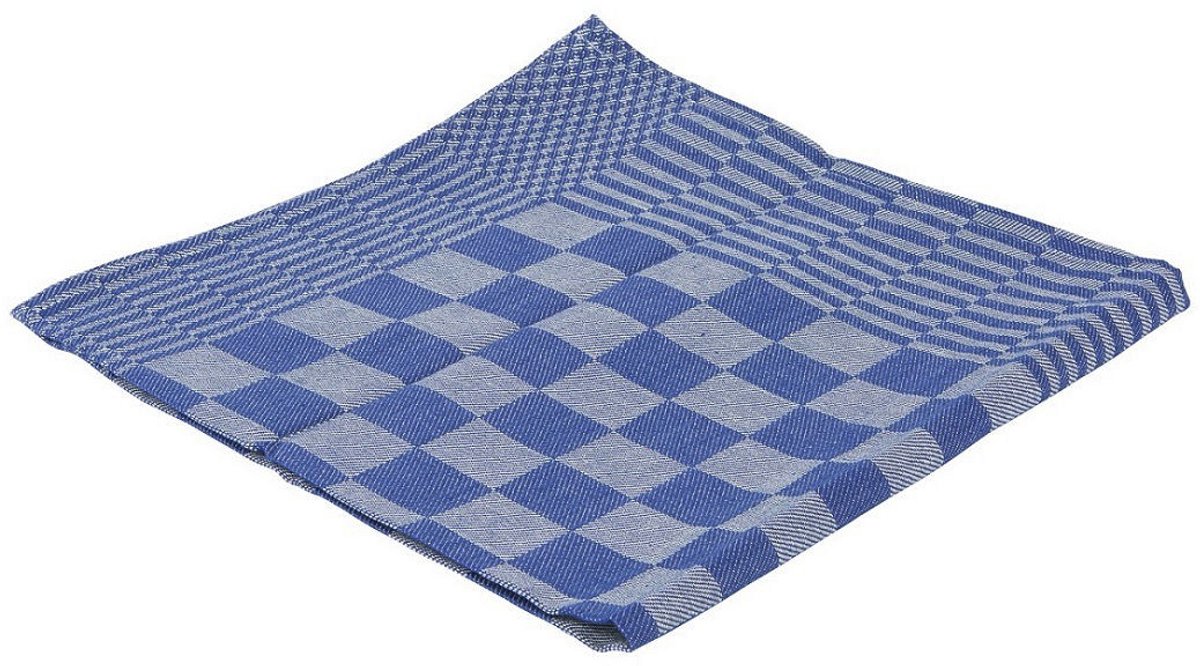 Theedoek blok 65x65cm blauw 6 stuks