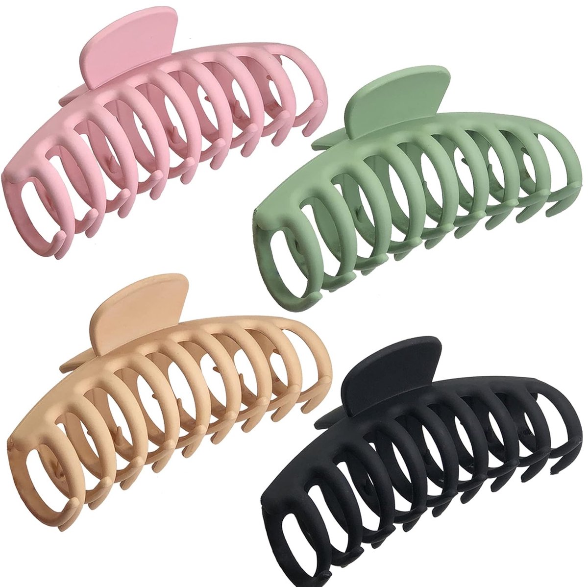 Daity 4-pack - Haarspelden - 4.3 inches medium zachte haarclips - flexibele en onbreekbare haarclips - sterke fixatie en antislip - geschikt voor dik of fijn haar（veelkleurig）