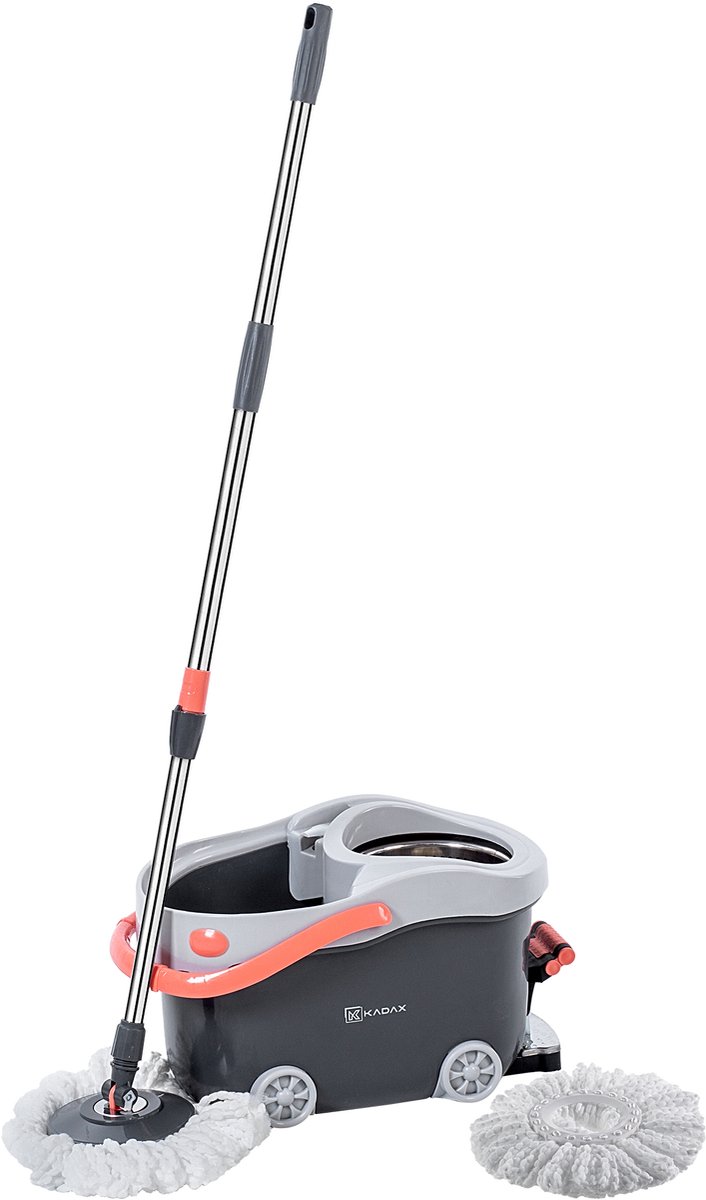 KADAX Roterende Mop met Emmer 12L Roterend met Wringer Ronde Telescoopsteel thumbnail 6