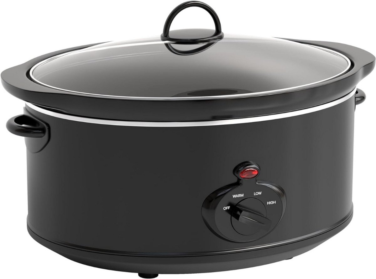 SCH® Slowcooker met timer - Slowcooker - Crockpot - Zwart - ‎22cm x 26cm x 35cm