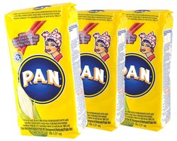 PAN Wit Fijn Maïsmeel Voorgekookt – Harina de Maíz Blanco Precocida | 3er Pack (3 x 1kg) | Authentiek uit Venezuela & Colombia | Ideaal voor Arepas, Empanadas, Tamales | Met Kajal Sticker