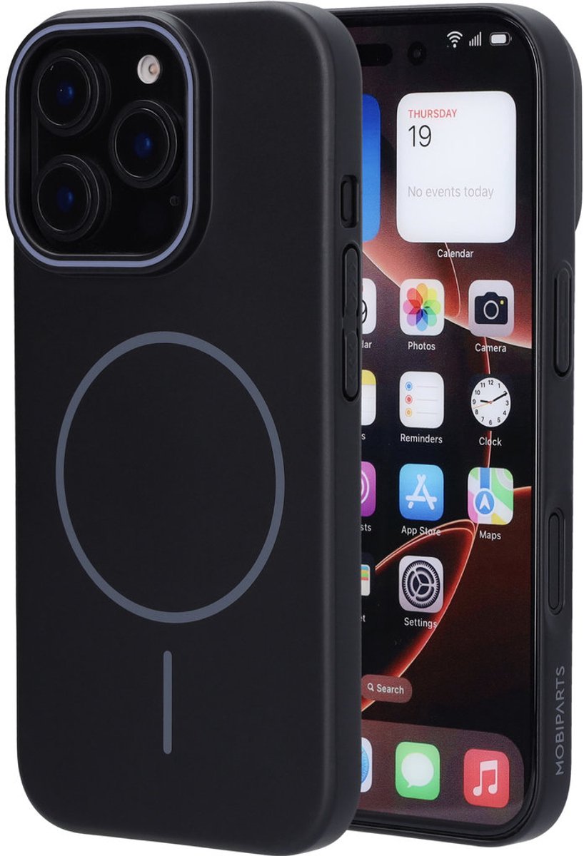 Mobiparts Slim Line Case geschikt voor Apple iPhone 16 Pro - MagSafe Onyx - Zwart