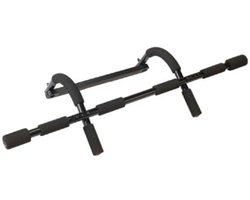 Tunturi Deurtrainer - Fitness-set - Door Gym - Optrekstang - Opdrukstang - Zwart - Incl. fitness app