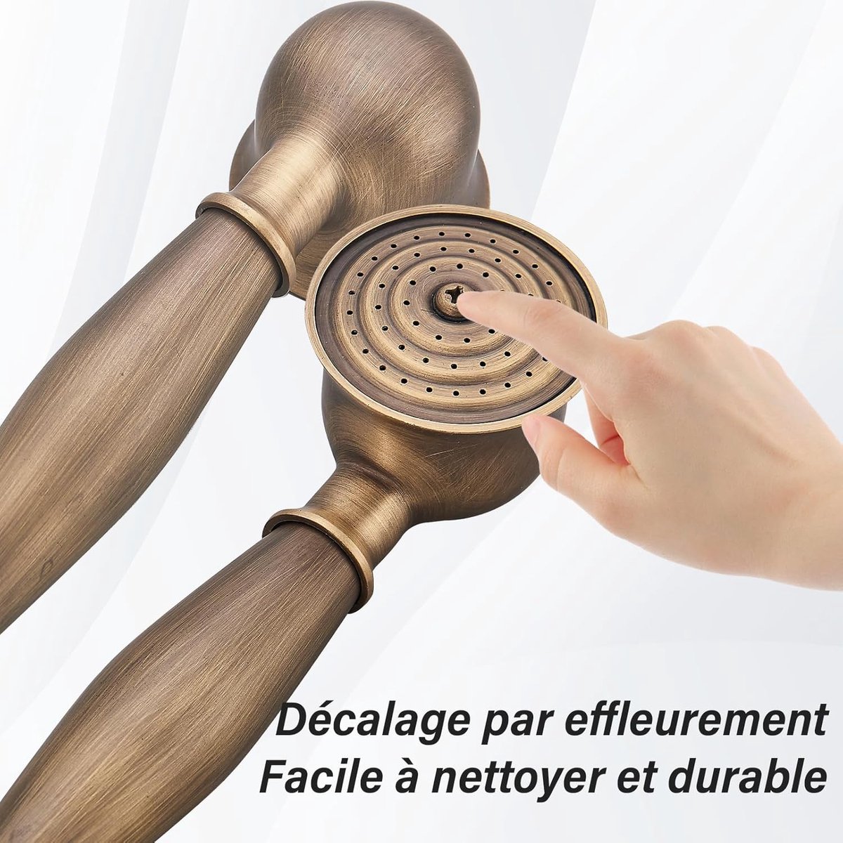 Bad kraan Antiek Messing Gouden Bad Douche Kranen Set Dual Knoppen Mengkraan Wandmontage Bad Douche Set Swivel Bad Uitloop Bad Douche, Gouden B
