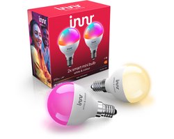 Innr Zigbee E14 slimme kogellamp, geschikt voor Philips Hue, Wit en Kleur, 16 miljoen kleuren,…