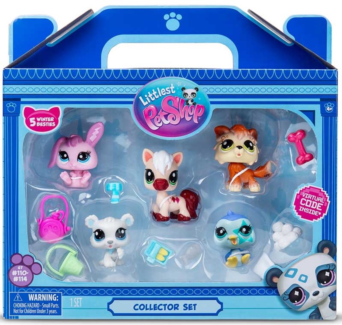 Littlest Pet Shop - Collector's Set Mountain Winter Theme 5 dieren en accessoires - Officieel gelicentieerde dierenwinkel - Speelgoedkist Mini schattige dierenbeeldjes - Speelgoed voor kinderen van 4 jaar en + BF00573