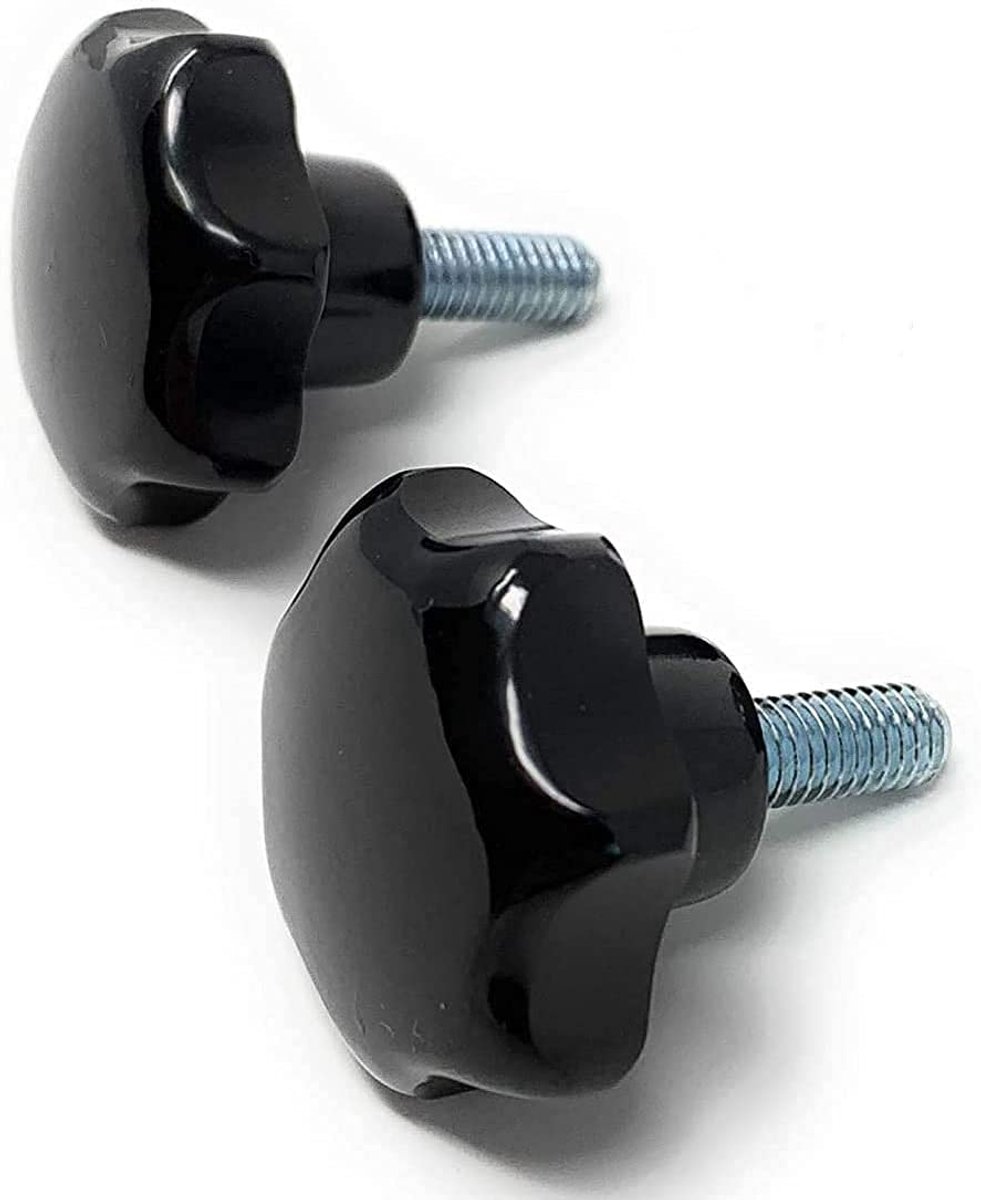 Set van 2 Handwielen M8 x 20 mm Ã˜40 mm - Robuust Duroplast en Verzinkt Staal