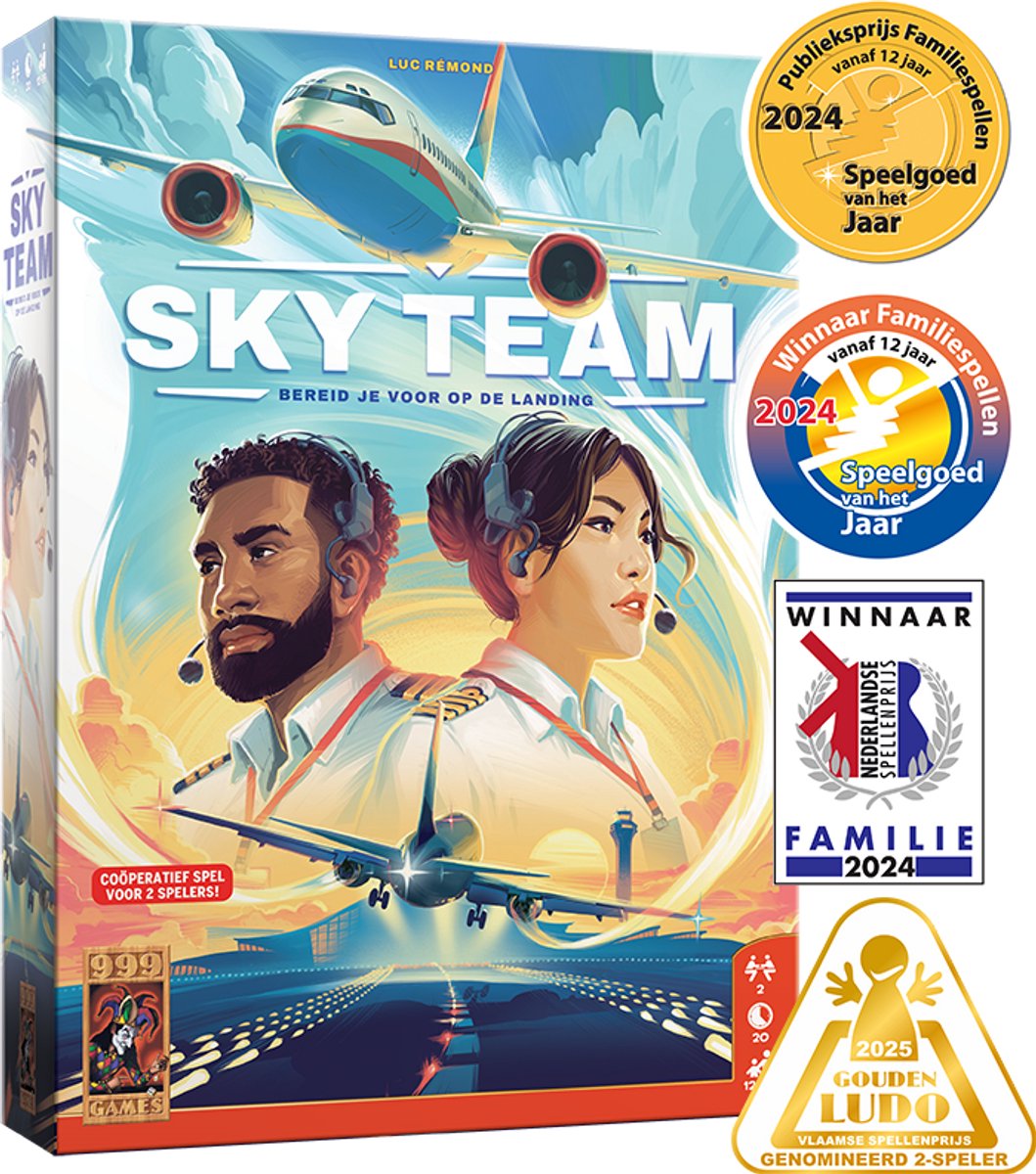 999 Games - Sky Team - Bordspel - Voor 2 spelers - Coöperatief spel - Nederlandstalig - Winnaar Speelgoed van het Jaar 2024 - Winnaar Gouden Ludo 2025 — afbeelding 2