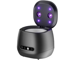 Ultrasone Kunstgebit Reiniger - Kunstgebit & Prothese Schoonmaken - 160ML - 45Khz - Voor Beugels & Protheses - UV -sterilisatie Diepe Reinigingsgereedschap - Dagelijkse Schoonmaak voor Prothese, Gebitsbeschermer, Beugel, Retainer & Sieraden - Zwart