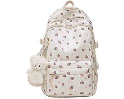 Rugzak – Schooltas meisje - Schooltas Kind – Lichtgewicht Strawberry Print Rugzak – Grote Capaciteit – Waterafstotende Nylon Rugtas voor School & Dagje Uit